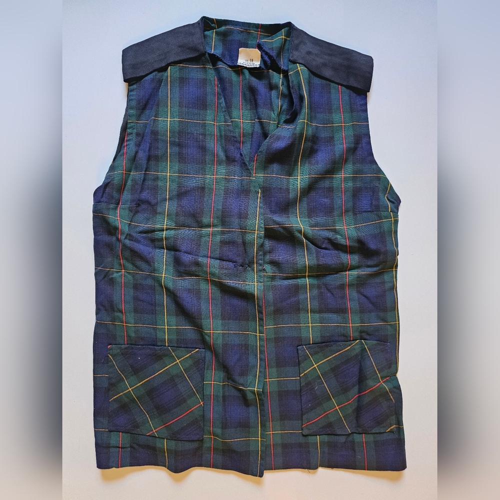Vintage 1960s Lot of 6 Girl's JROTC Plaid Vests Polyester/Rayon (New, Vary)